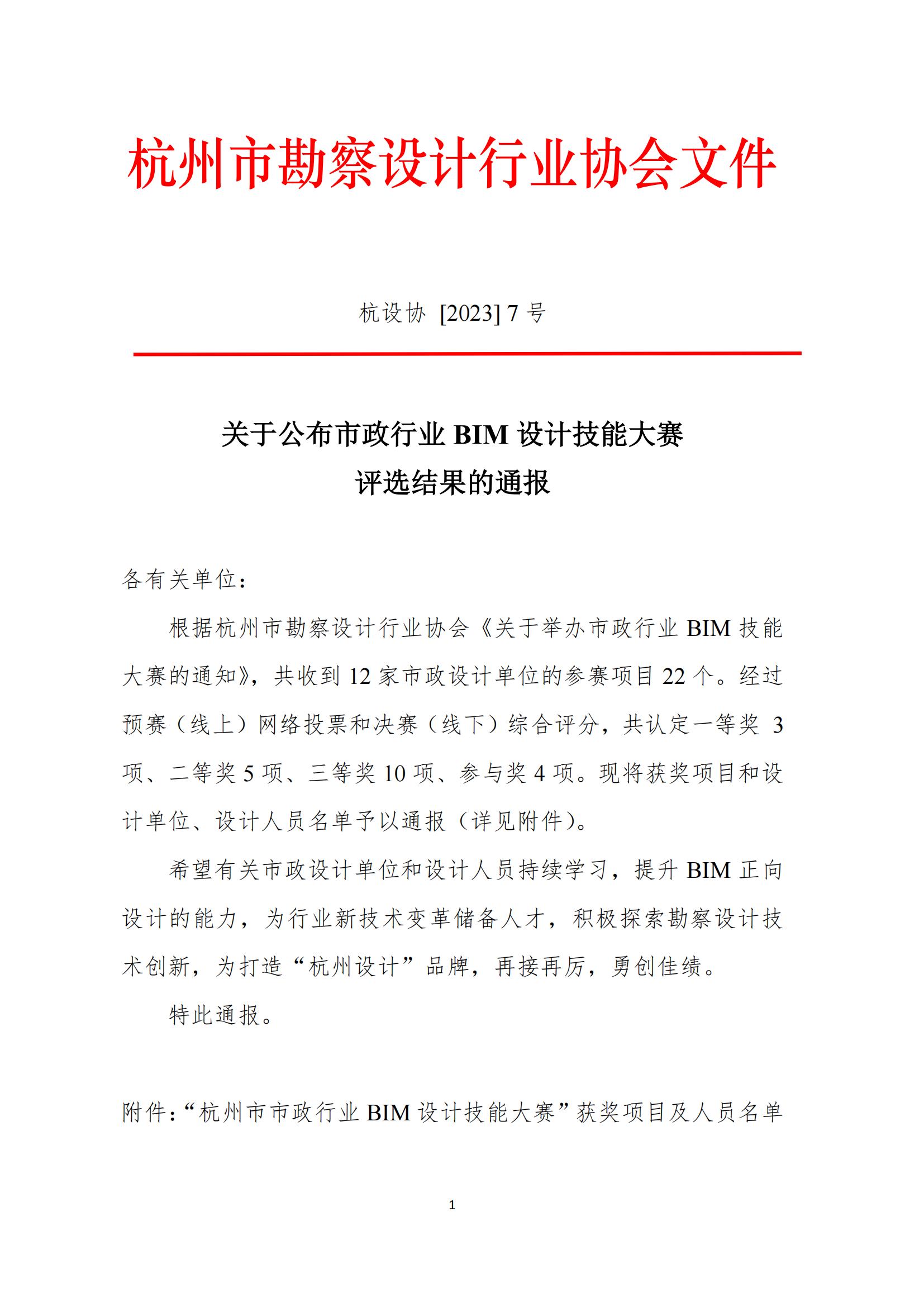 BIM比赛结果（杭州市beat365中文官方网站勘察设计行业协会文件7号文）_00.jpg